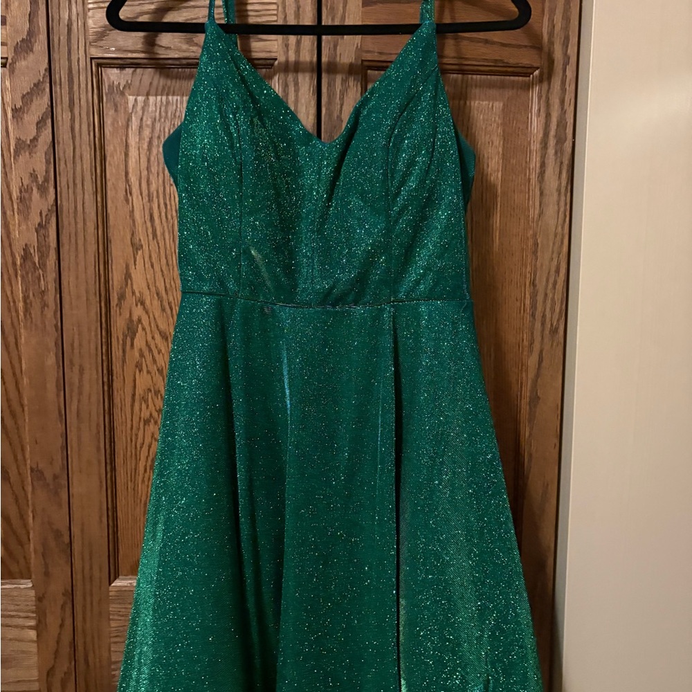 City Studio Teal Glitter Dress